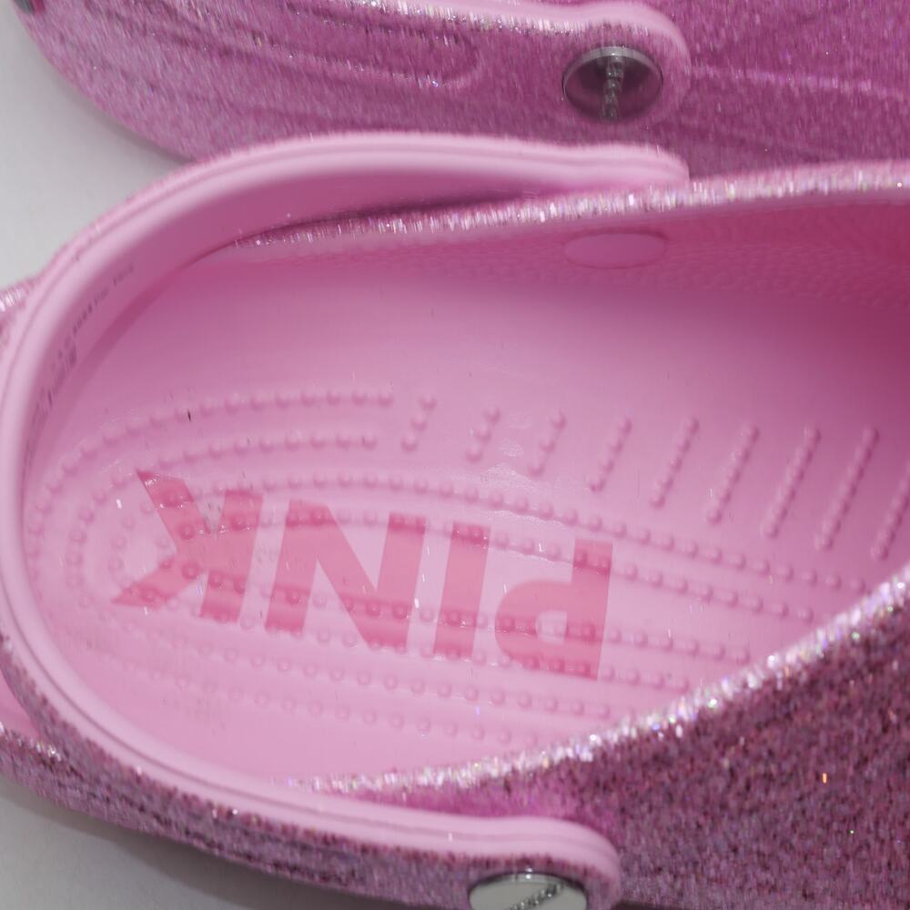 New Crocs Mean Girls Classic Clogs Sandals  Pink Glitter  Men's 12  Women's 14 - Picture 10 of 13